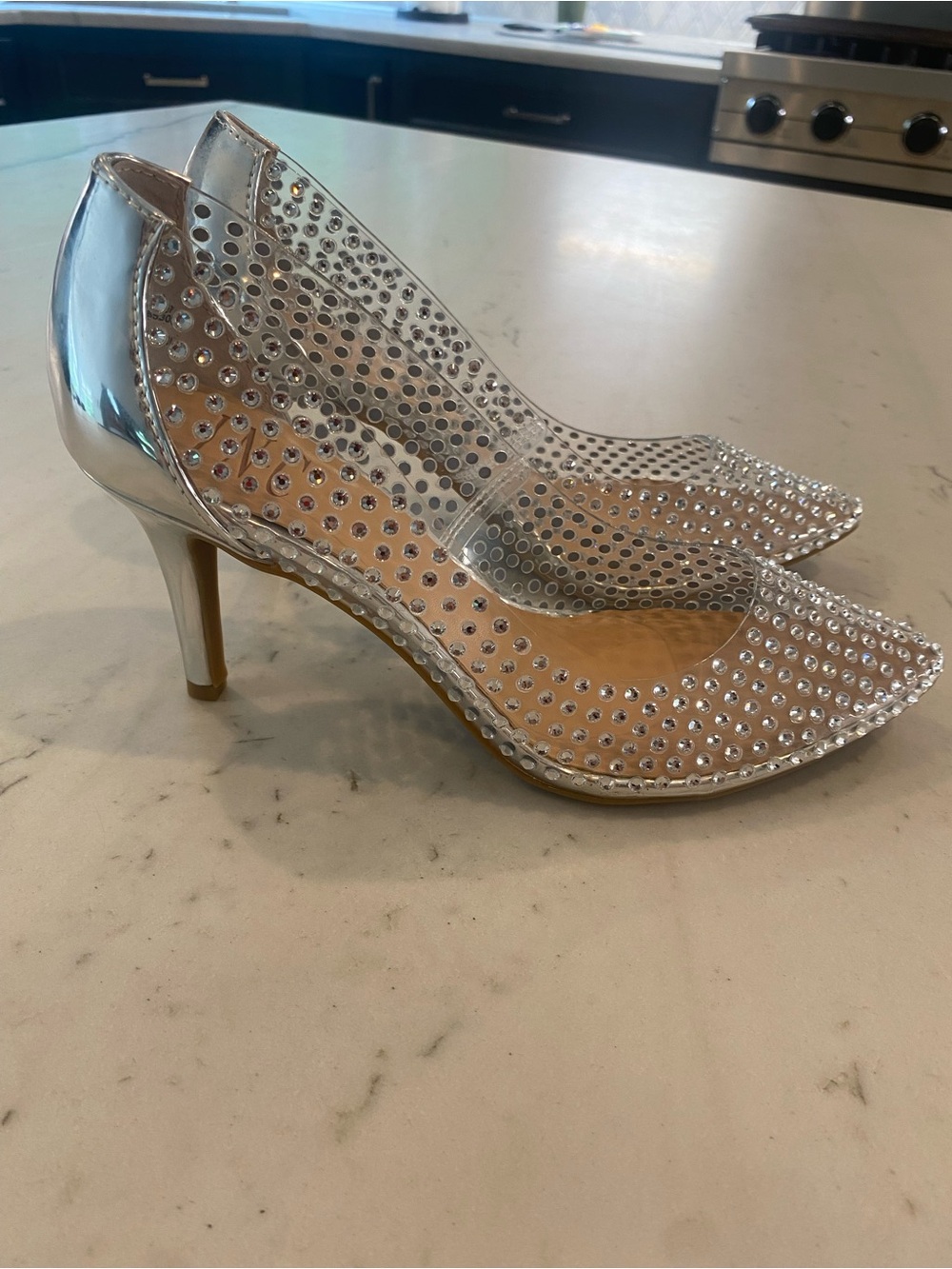 New INC Crystal embellished heels